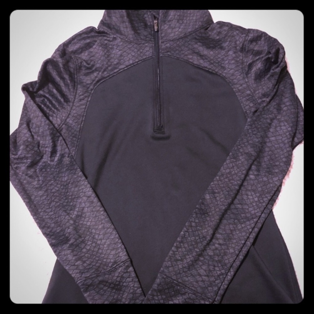 Under Armour black faux snakeskin 1/4 zip